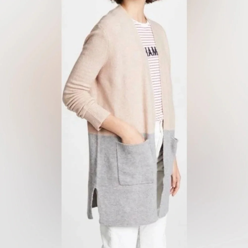 Madewell Kent Colorblock Open Cardigan Coziest Yarn Alpaca Wool Blend XS